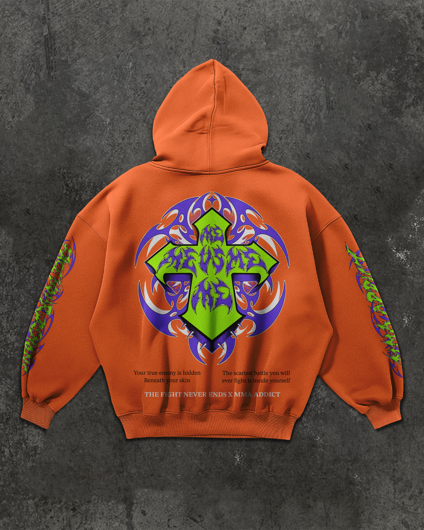 OVERCOME FEAR Orange HOODIE