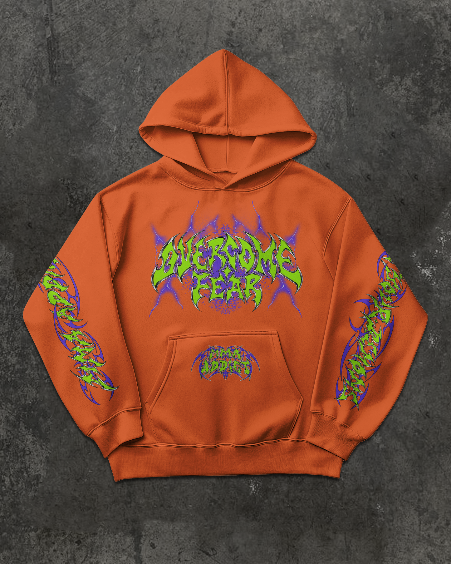 OVERCOME FEAR Orange HOODIE