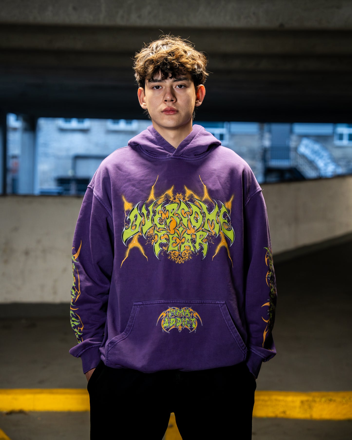 OVERCOME FEAR Purple HOODIE