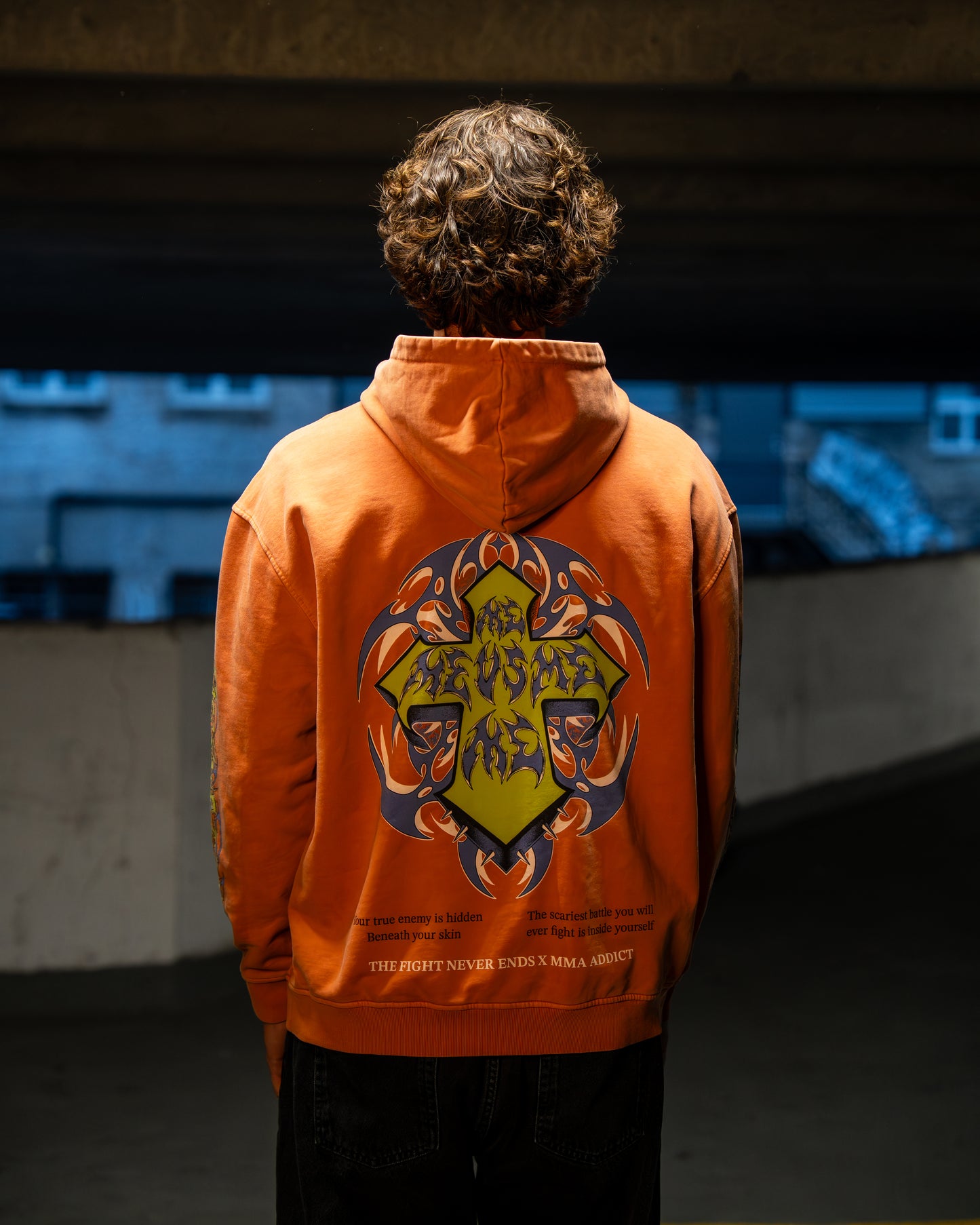 OVERCOME FEAR Orange HOODIE