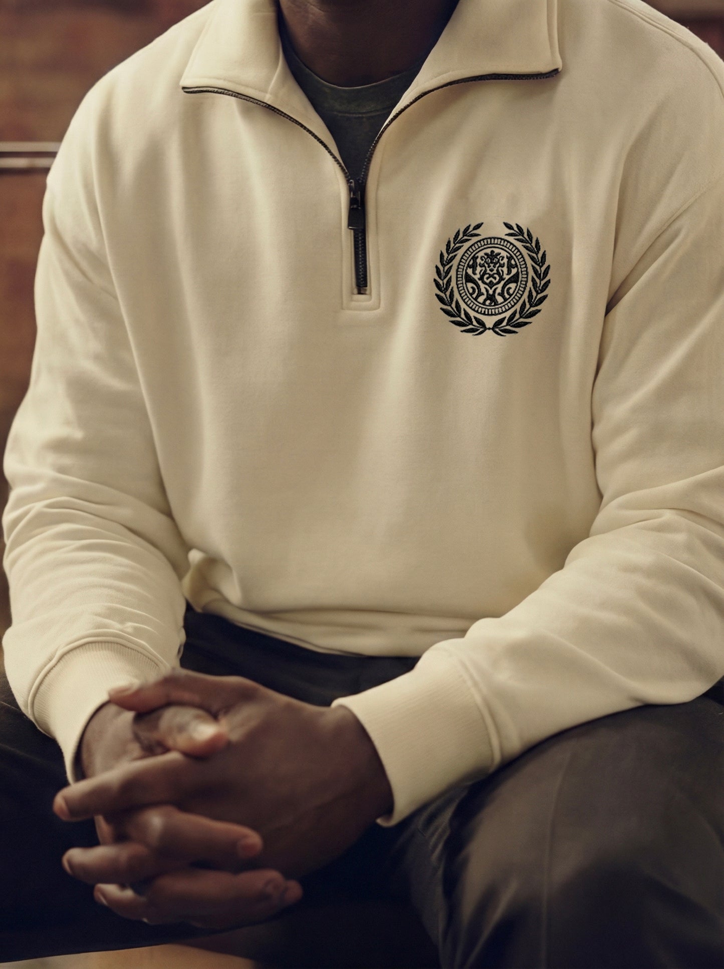 MMA ADDICT Luxury Beige Quarter-Zip