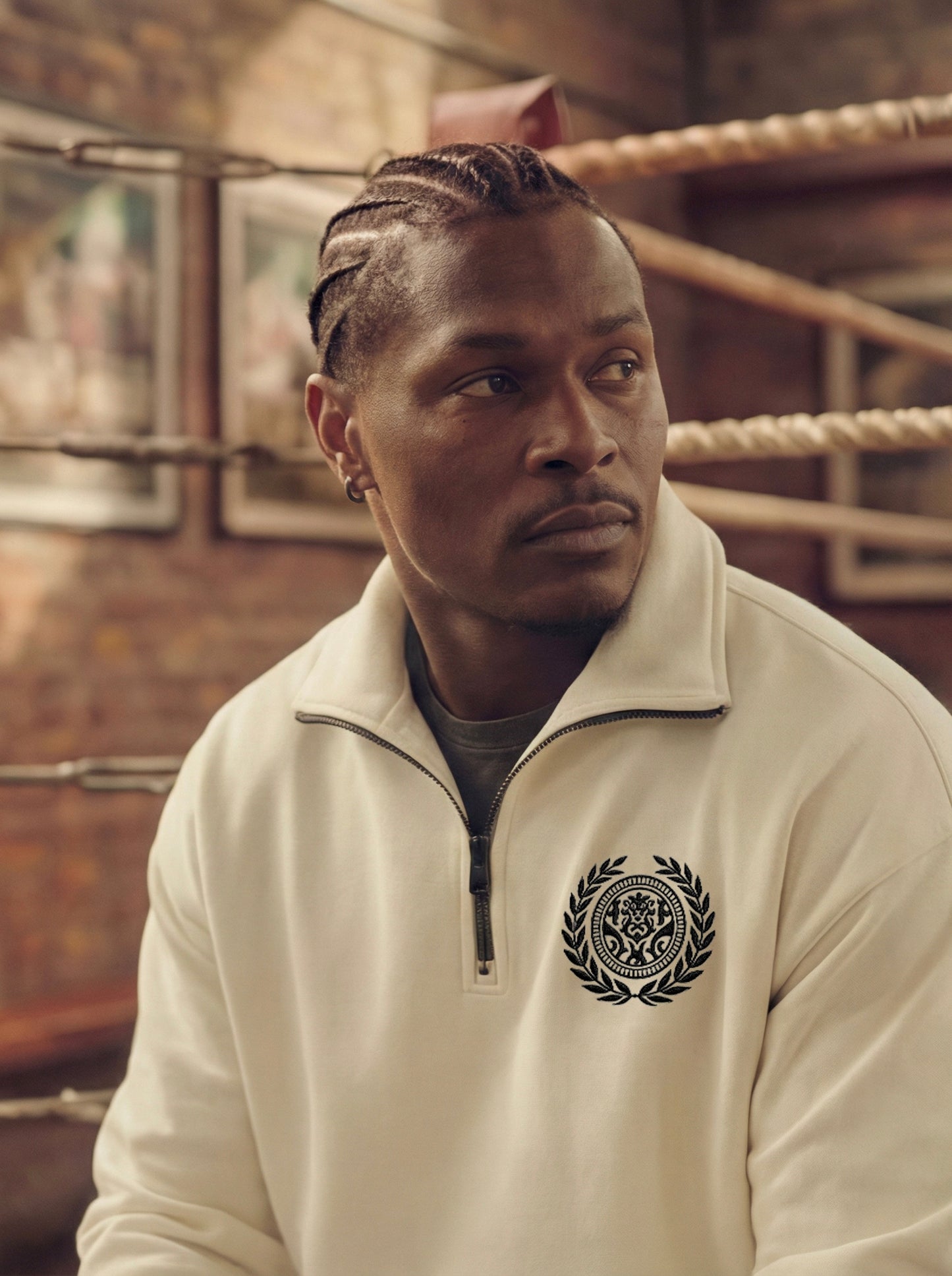 MMA ADDICT Luxury Beige Quarter-Zip