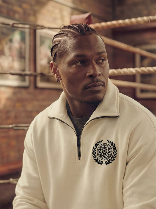 MMA ADDICT Luxury Beige Quarter-Zip