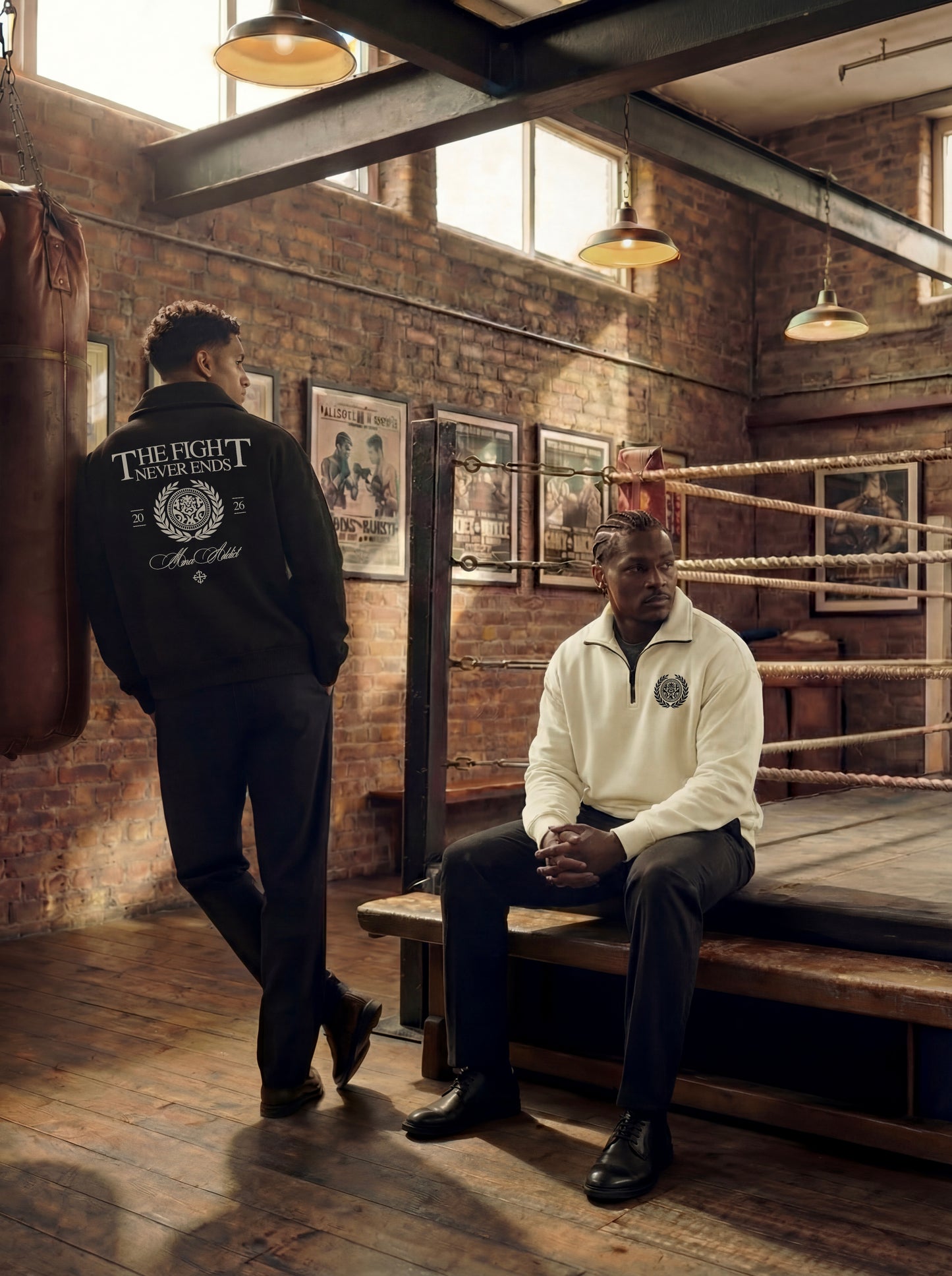 MMA ADDICT Luxury Black Quarter-Zip
